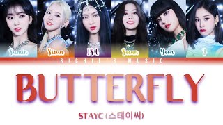 STAYC (스테이씨) - BUTTERFLY 🦋 [Color Coded Lyrics Han|Rom|Eng] Resimi