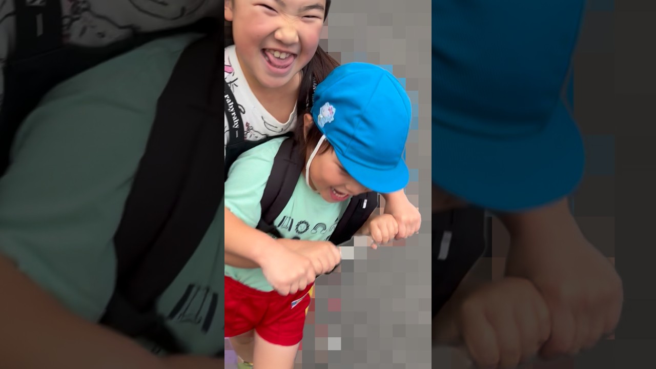 次女と長男でキックボード🛴