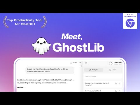 GhostLib (Prompt Manager for ChatGPT) video preview 2