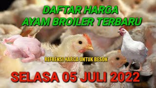 Harga Ayam Broiler Minggu 17 Juli 2022. 