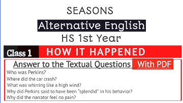 How It Happened Questions and Answers | Class 1 | Alte. English | Class 11 | #downloadpdf #notes