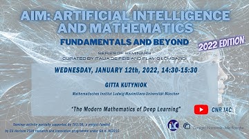 AIM Seminars: Gitta Kutyniok - The Modern Mathematics of Deep Learning