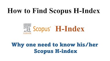 How to find scopus H-index