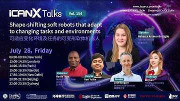 iCANX Talks Vol. 154 Shape-shifting soft robots that adaptto changing tasks and environments