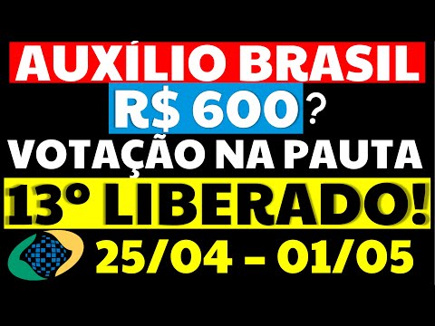 AUXÍLIO BRASIL 600 REAIS? VOTAÇÃO NA PAUTA 13º LIBERADO INSS SAQUE FGTS 2022