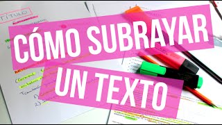 CÓMO SUBRAYAR CON COLORES: Mi técnica
