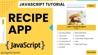 Recipe App With Javascript  | HTML, CSS & Javascript