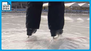 氷が溶ける｣ 気温上昇でスケートリンクに異変 冷凍機の燃料費は去年