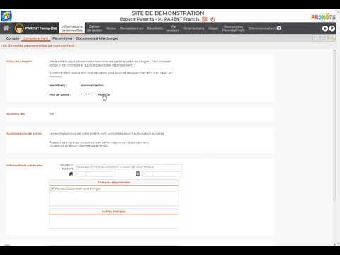 [Pronote] Modifier le mot de passe du compte élève depuis l'espace parent