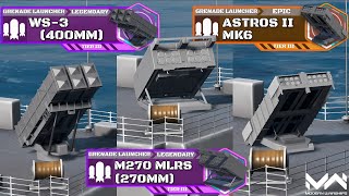 WS-3 (400mm) VS M270 MLRS (270mm) & Astros II Mk6 | Grenade Launcher Comparison | Modern Warship