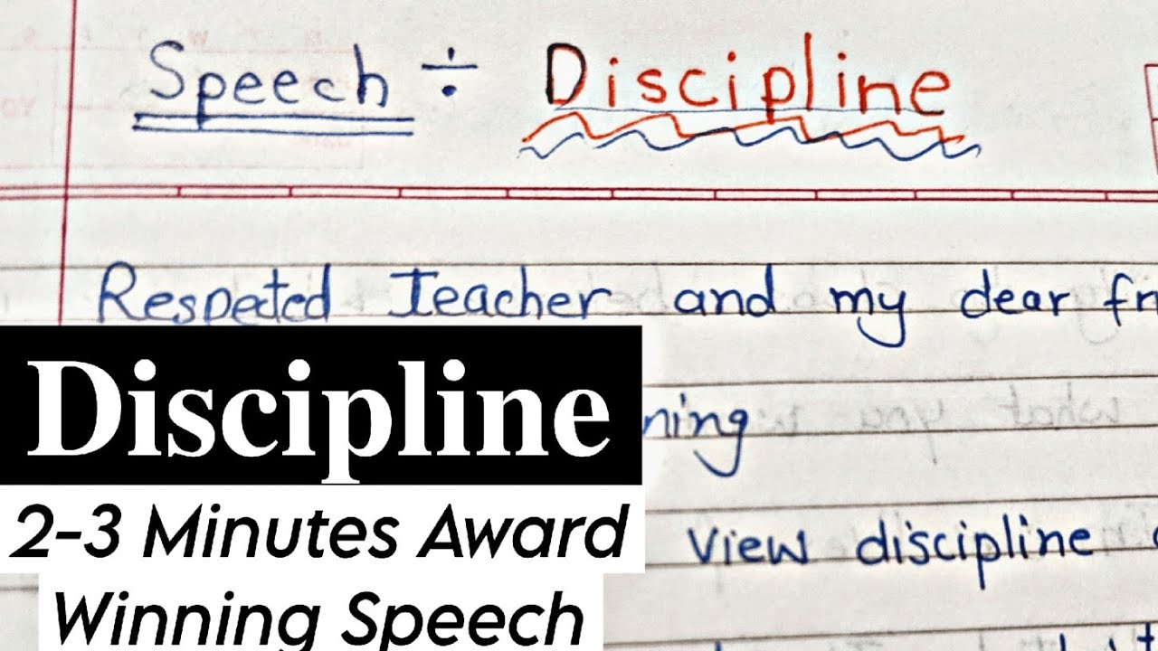 Discipline Speech/English/2 to 3 Minutes/Award Winning 