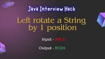 Left rotate a String by 1 position | Java Interview Preparation | Java Interview Program