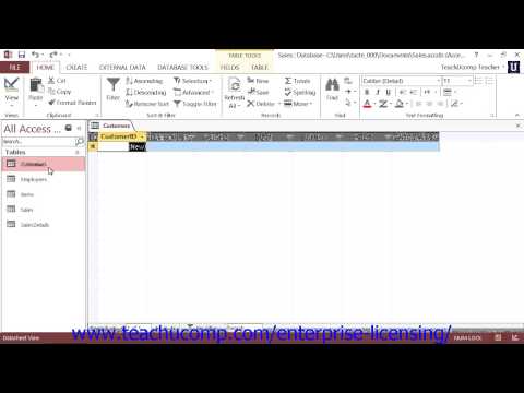 Microsoft Office Access Tutorial 2013 DataSheet View 3.1 Employee Group Training