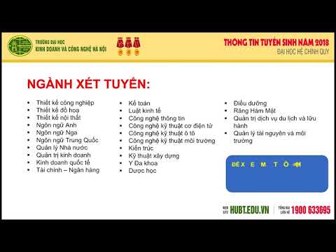 Thông tin tuyển sinh Trường Đại học Kinh doanh và Công nghệ Hà Nội năm 2018
