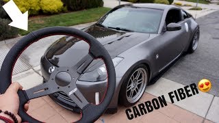 DND CARBON FIBER STEERING WHEEL ON THE 350Z!!