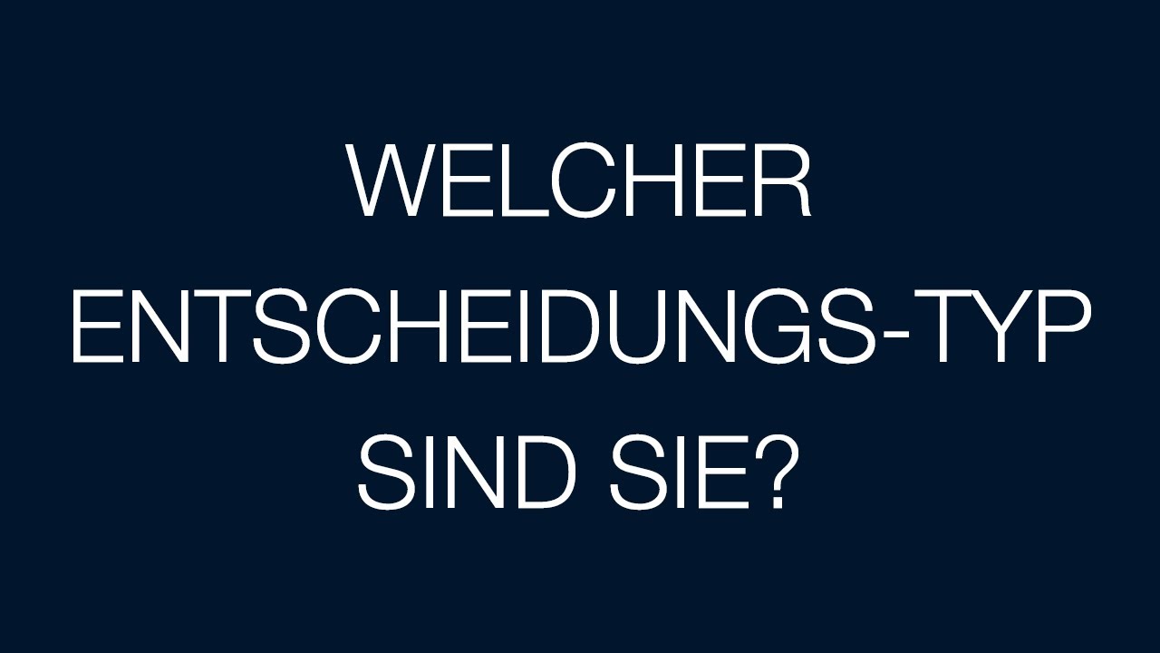 Welcher Entscheidungs-Typ sind Sie? | OPTENDA
