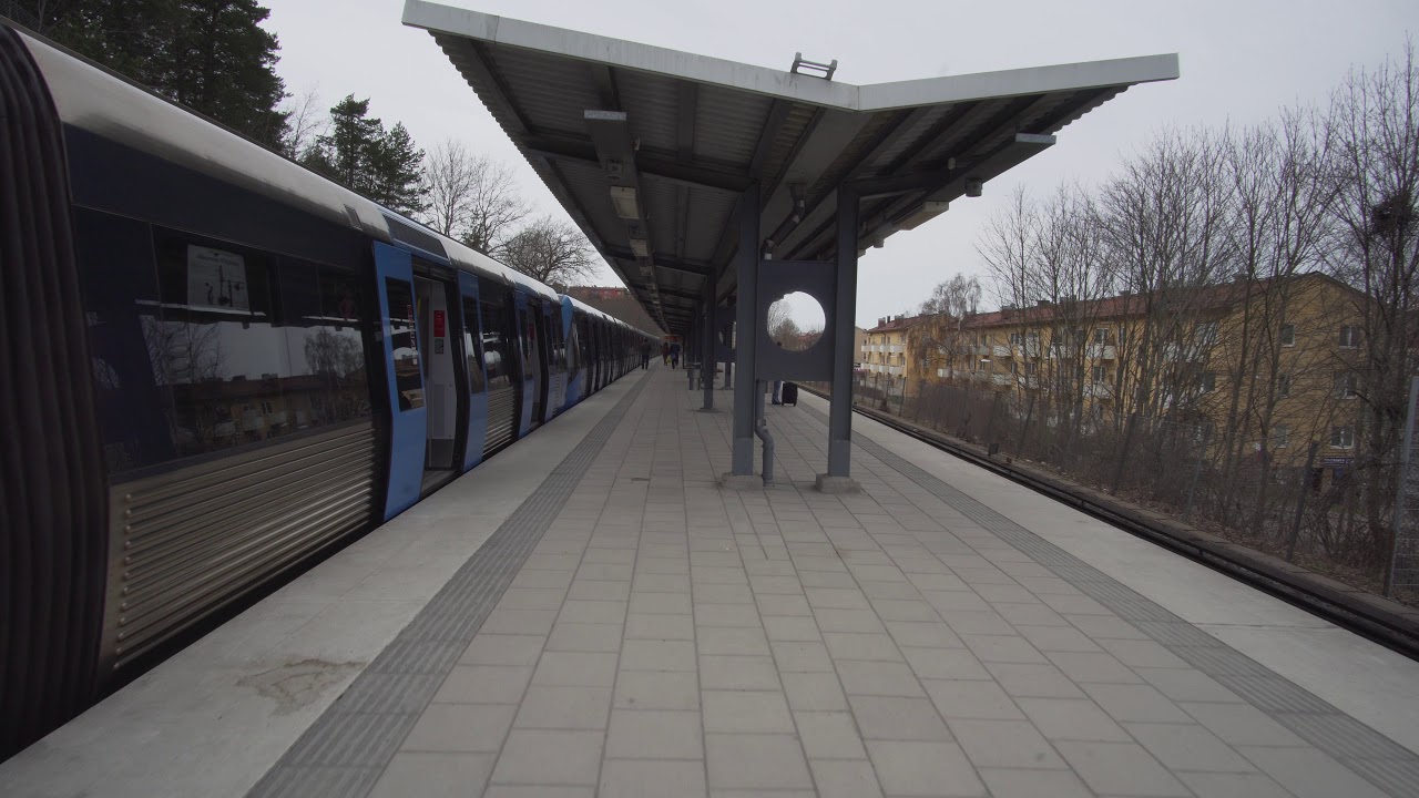 Sweden,  Stockholm,  subway ride from Stora Mossen to Abrahamsberg