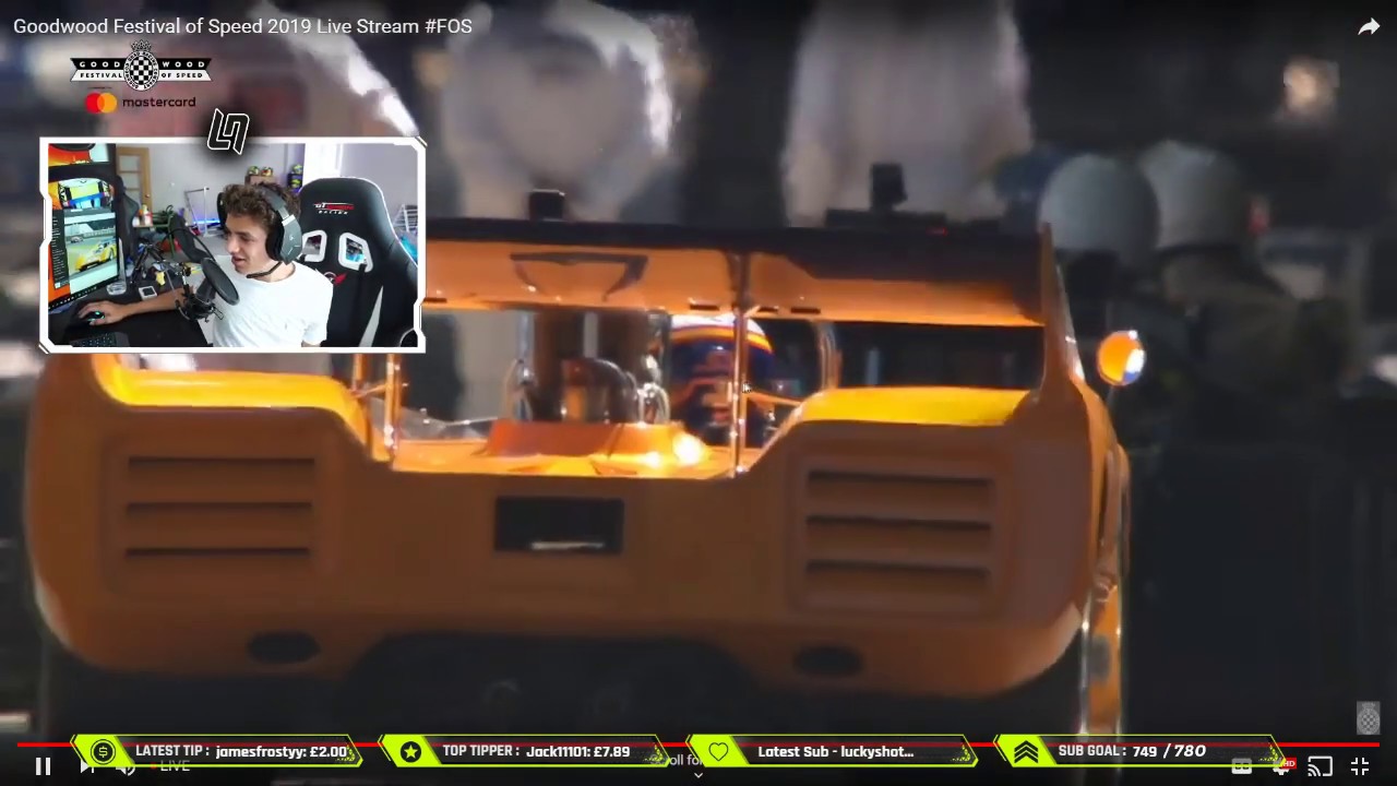 Lando Norris watching Carlos Sainz at Goodwood (lower volume if you have headphones on!)