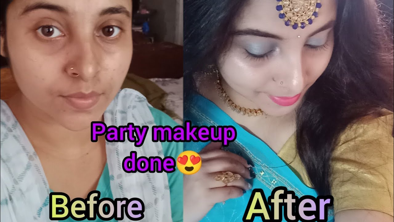 crimping hair without a crimper ।। party makeup।। partymakeup 