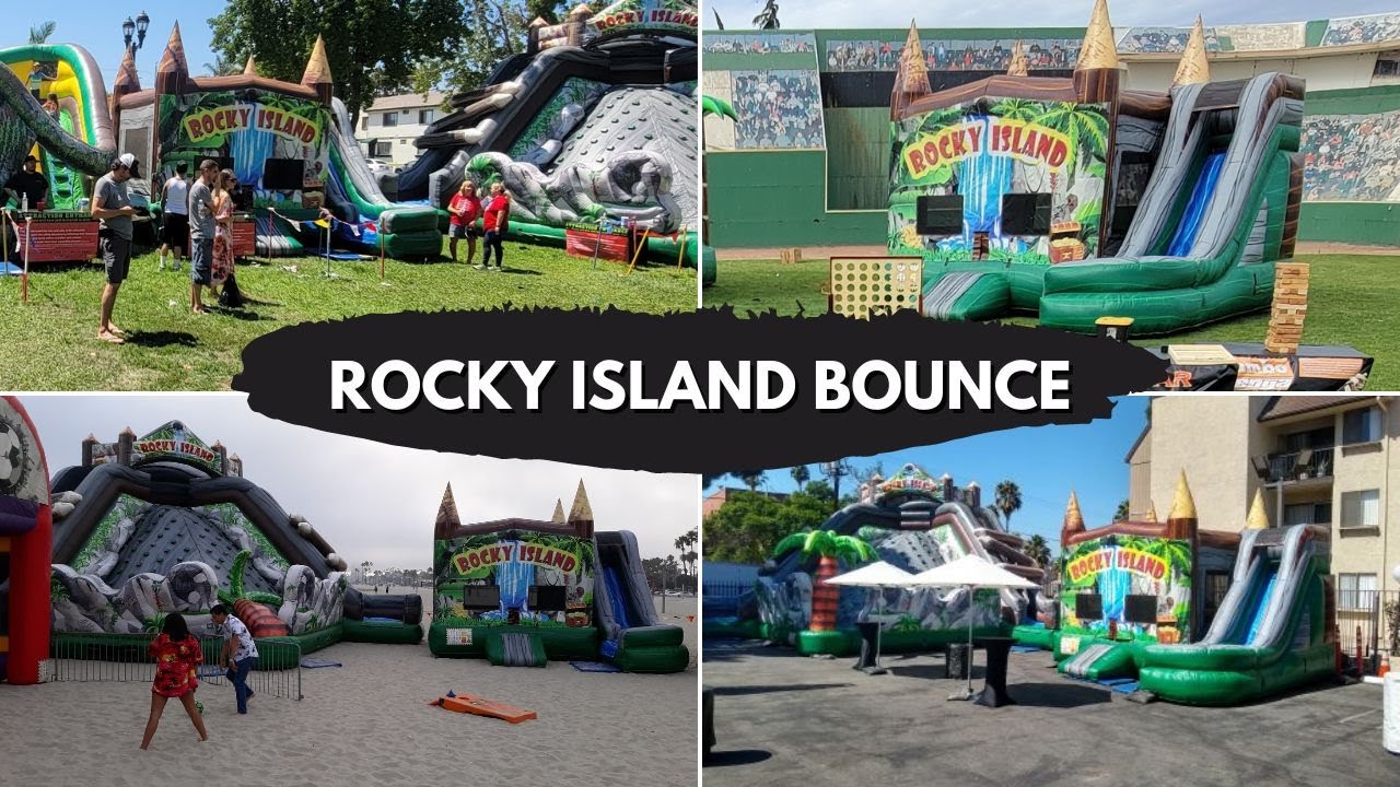 Rocky Island Inflatable Bouncer & Slide Adventure! 🌴🐒 Corporate Event ...