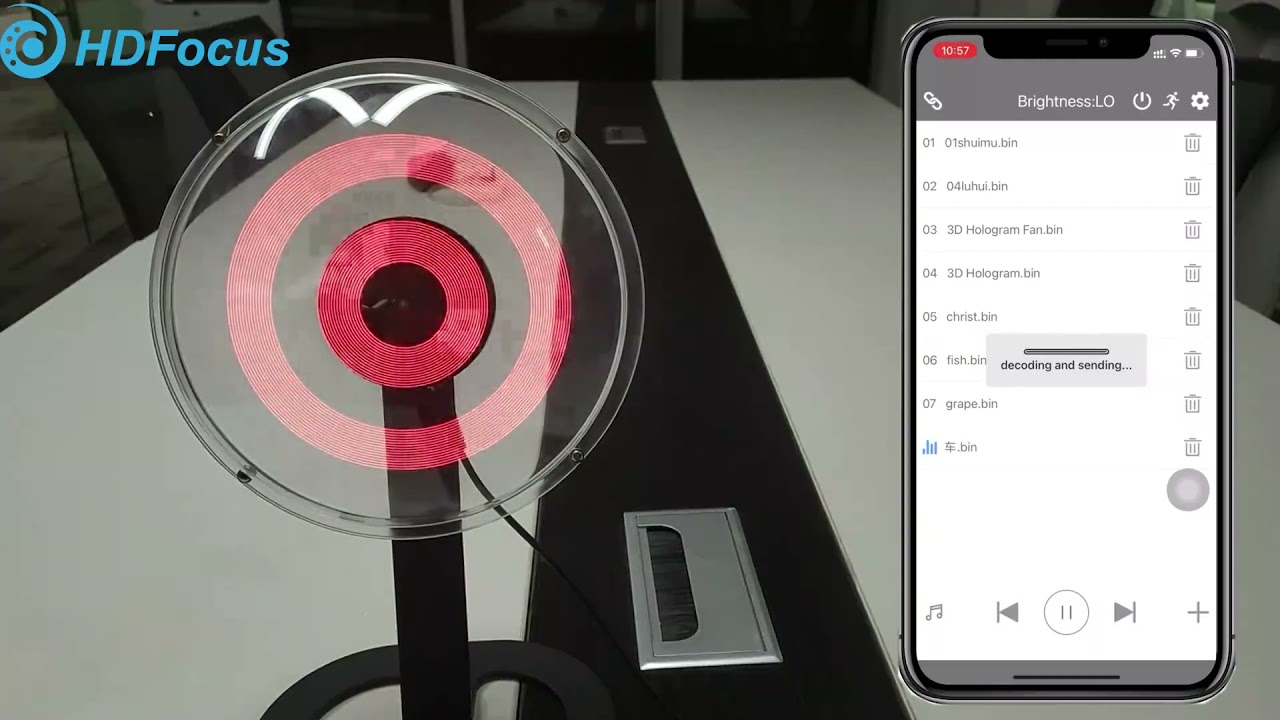 HDFocus 3D Hologram Fan APP Video Upload Operation