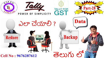 Data Backup and Restore in Tally || Telugu ||