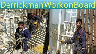 Derrickman Work On Monkey Board Part 10 ! Drilling Rig Schlumberger ! #rig #oilandgas #shorts