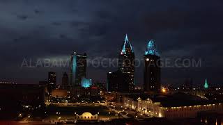Downtown Mobile, Alabama - Downtown Day and Night Aerial Drone Footage (4K)