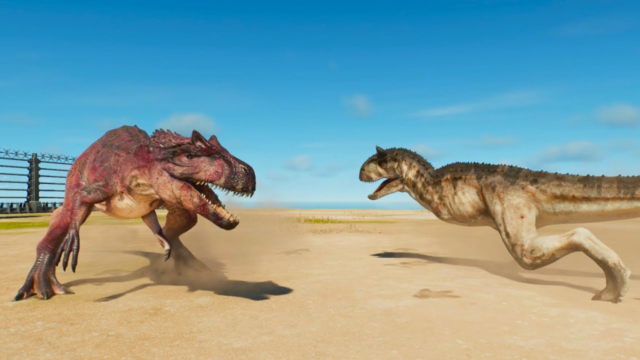 Deathmatch allosaurus vs carnotaurus jurassic world evolution 3