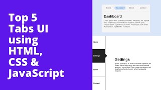 Top 5 Tabs Ui Using Html, Css Javascript