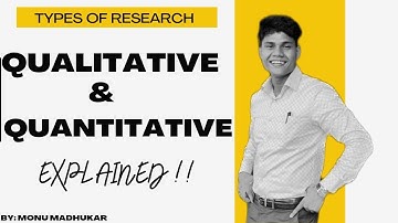Qualitative and Quantitative Research || Types of Research by Monu Madhukar #physicaleducation
