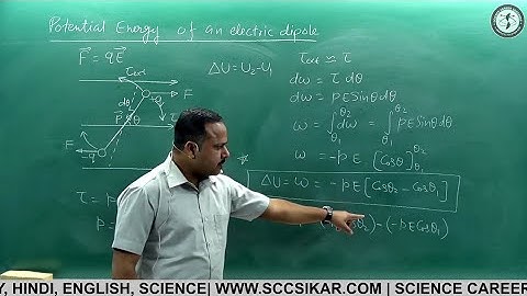 11. Electrostatic potential energy of an electric dipole | 12th | Physics #cbse