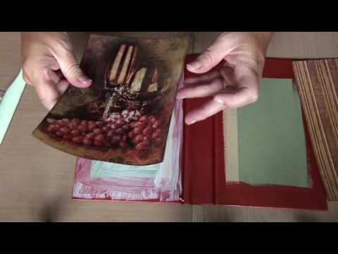 Tutorial on attaching paper to a book cover using a wet glue medium