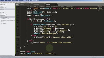 Cara membuat form login dengan php dan mysql database Part 2