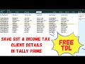 Tally Prime #TDL to Save GST & Income Tax Clients Details #Free Download