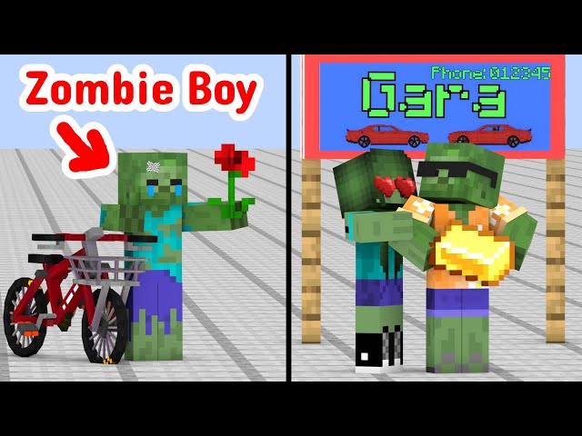 Love Story of Zombie - Monster School Minecraft Animation class=