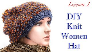 #hat #women как вязать шапку спицами МК1 #hat #women как вязать шапку спицами МК1