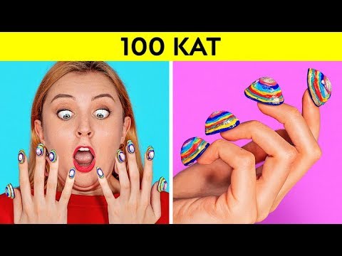 100 KAT MEYDAN OKUMASI || 100 Kat Makyaj || 123 GO! CHALLENGE'dan 100+ Mont Giyme Meydan Okuması