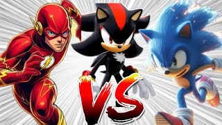 Sonic vs Shadow vs Flash Race Battle  Who would win who is Faster The Hedgehog