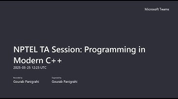 Programming in Modern C++ - Week 9 (NPTEL TA Sessions)