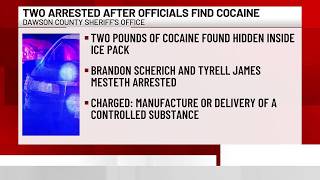 Two arrested after traffic stop leads to cocaine seizure in Dawson County