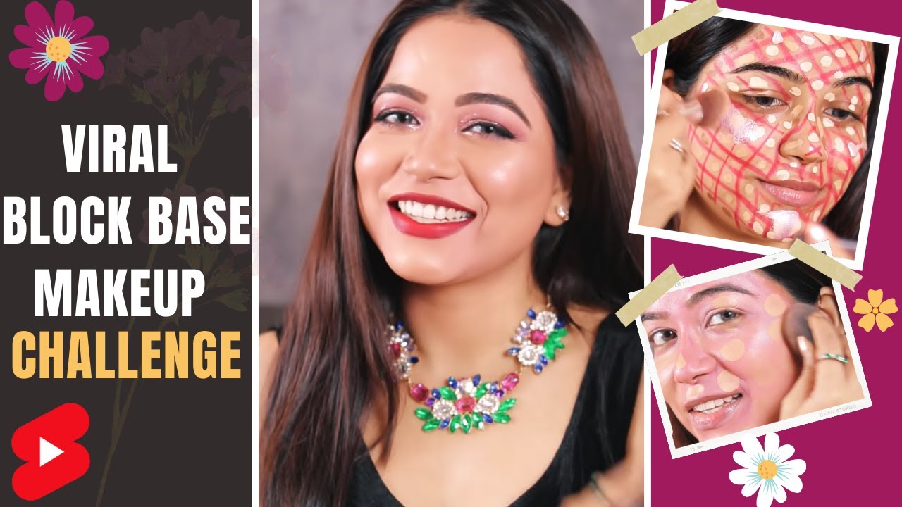 I tried Viral block base makeup challenge 
