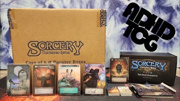 Sorcery Sorcerer Kickstarter Uboxing with Precon Decks, pledge packs & 2 person playmat!