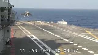 HAL TEJAS \/LCA TEJAS FIRST LANDING ON AIRCRAFT CARRIER