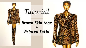 Skin tone + Printed Satin Rendering Tutorial | Fashion Illustration | Art Studio by Srabani