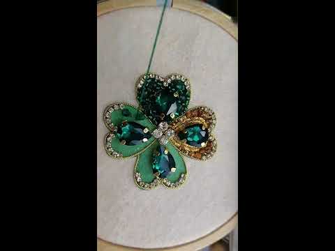 Мастер-класс "клевер" #вышивка #мастеркласс #клевер #брошь #украшение ...