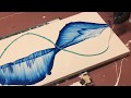 Fluid Painting String Pull on a HUGE 12x36!! Wigglz Art Easy Beginners Technique Please Share!!