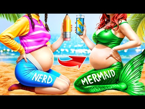 عروسة بحر حامل في الحياة الحقيقية حيل حمل مضحكة لعرايس البحر من حامل نيرد لمشهورة 