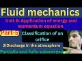 Fluid mechanics # ch-6 Application of energy and momentum equation # part-4classification of orifice