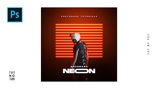 How to Create Neon Portrait Cover Art Design in Photoshop - Photoshop Tutorials